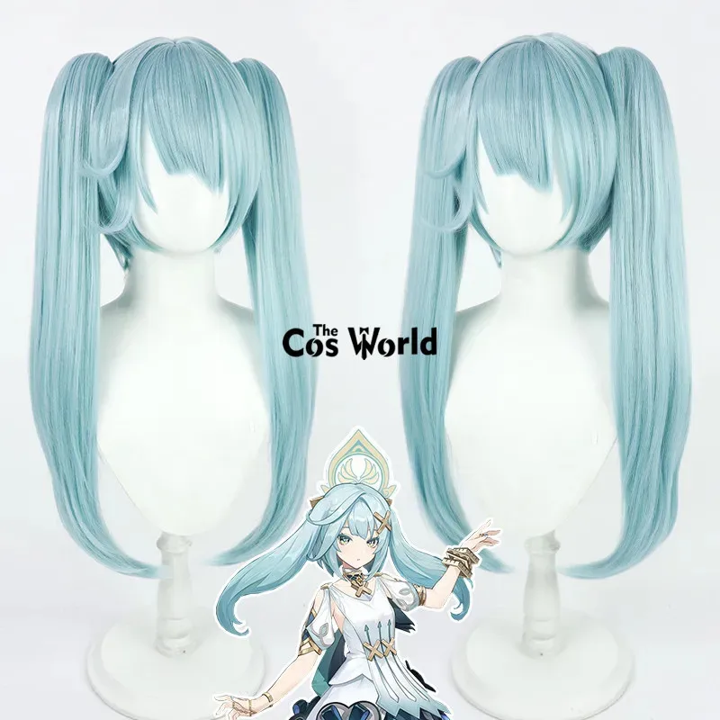 

Genshin Faruzan 60cm Long Straight Games Cosplay Wigs Fiber Heat Resistant Synthetic Hair + Wig Cap