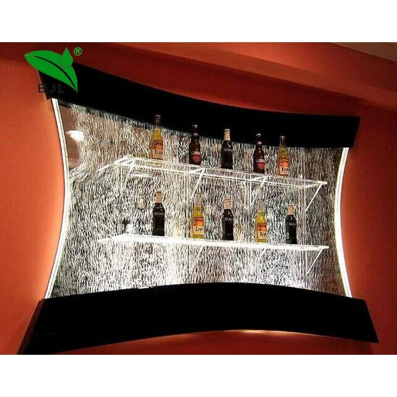 Custom. Led wall mounted water bubble cabinet for home bar restaurant decoration