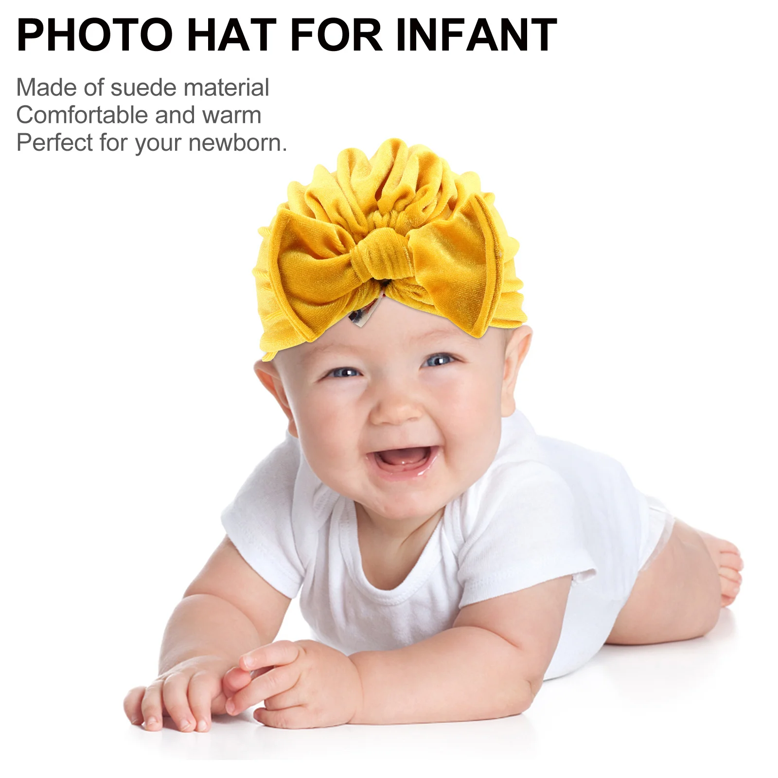 2 pçs bebê menino menina bowknot turbante macio infantil boné presente de chá de bebê para bowknot turbante menino menina pleuche gorro presente