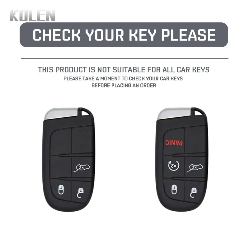 ABS Carbon Fiber Style Car Key Case Cover For Jeep Grand Cherokee Renegade Dodge Charger Challenger Durango Journey Fiat Shell
