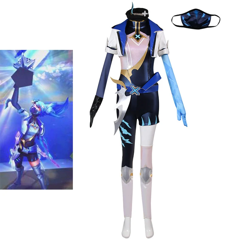 

Akali Cosplay Game LOL New Skins Costume Women Fancy Uniform Full Set Halloween Carnival Party Stage Show Disguise Suit