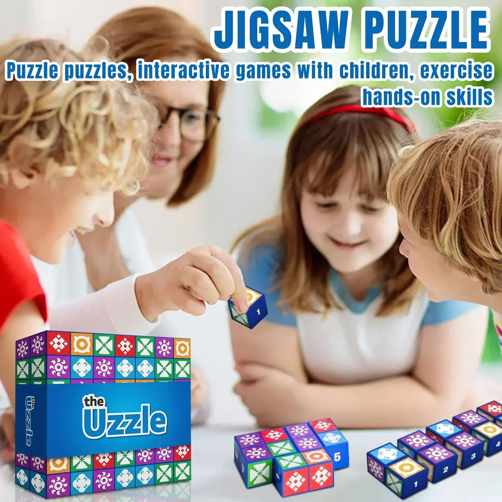 Uzzle Puzzle Logic Thinking Board Game Matching Blockwork Bundle Fast Paced Puzzle Games Parent Child Interactive Birthday Gift