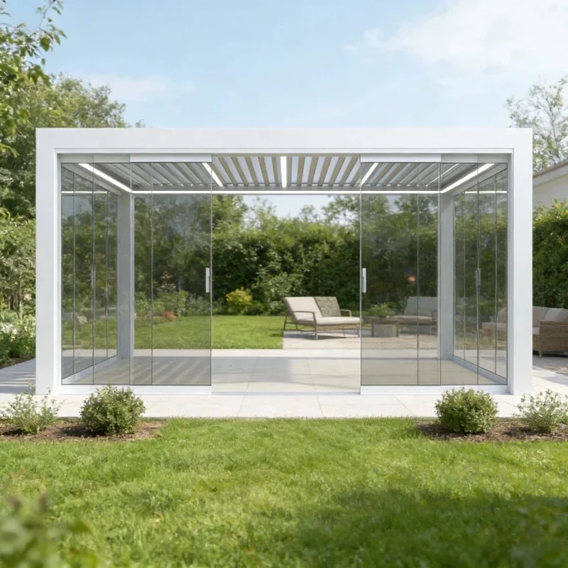 Most Advanced 5x5 Sans Bardage 6063-T5 Aviation-Grade Aluminum Powder Coated Gazebo