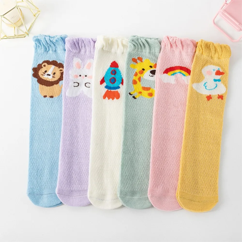 Baby stockings thin over-the-knee socks for children in summer Newborn cotton socks baby mosquito socks mesh socks in summer.