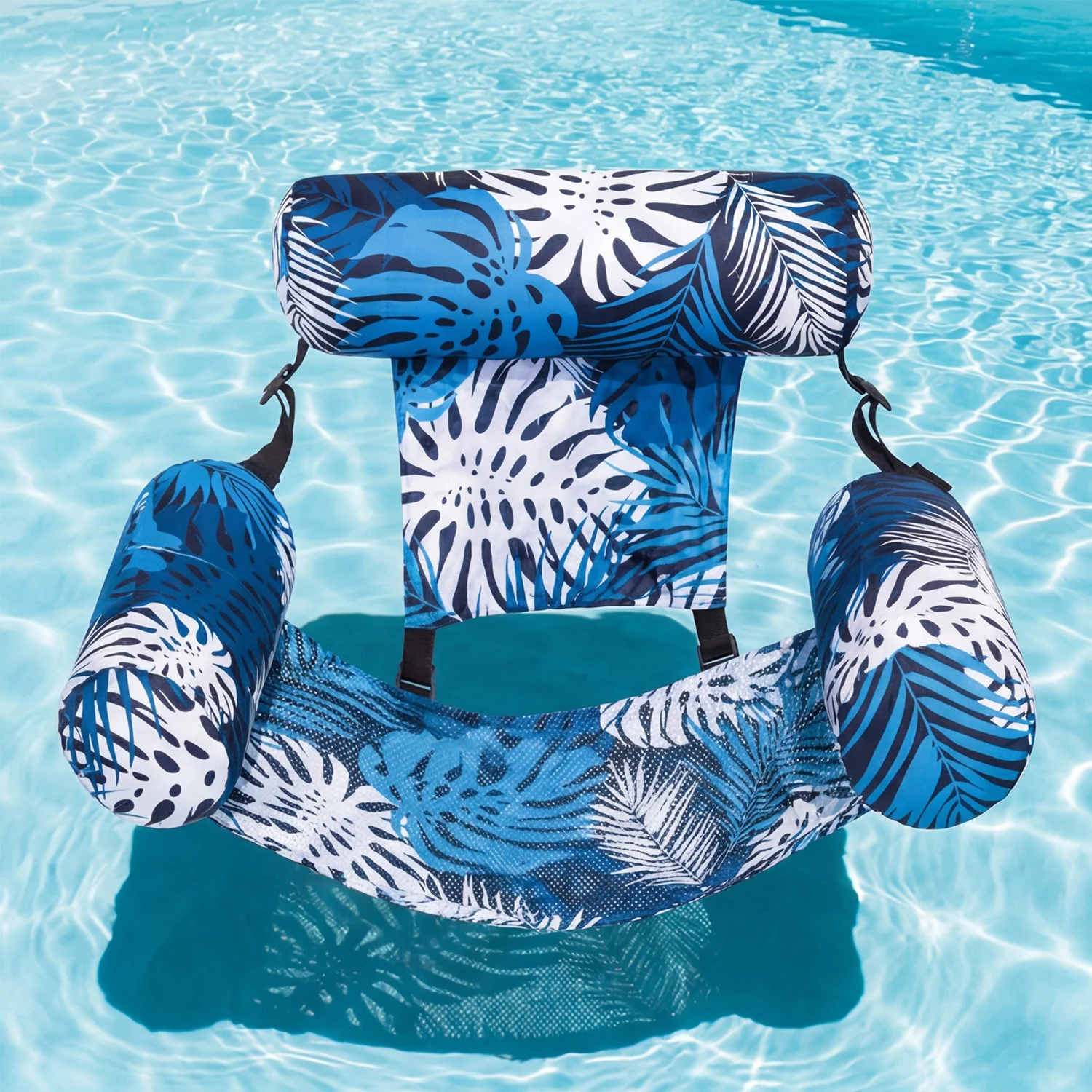 Sloosh Leaf Design Schwimmende Liege, aufblasbarer Poolstuhl für Erwachsene, tragbarer Sommer-Schwimmreifen für Strand, See & Poolpartys