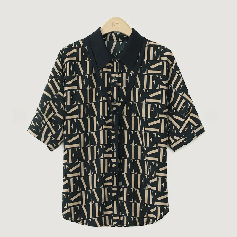 

Silk ort Sve irt Women's Casual Sle Batwing Sve Double Gauze Ribbed Collar Splice Elastic Fiber Skin-friendly Bre...