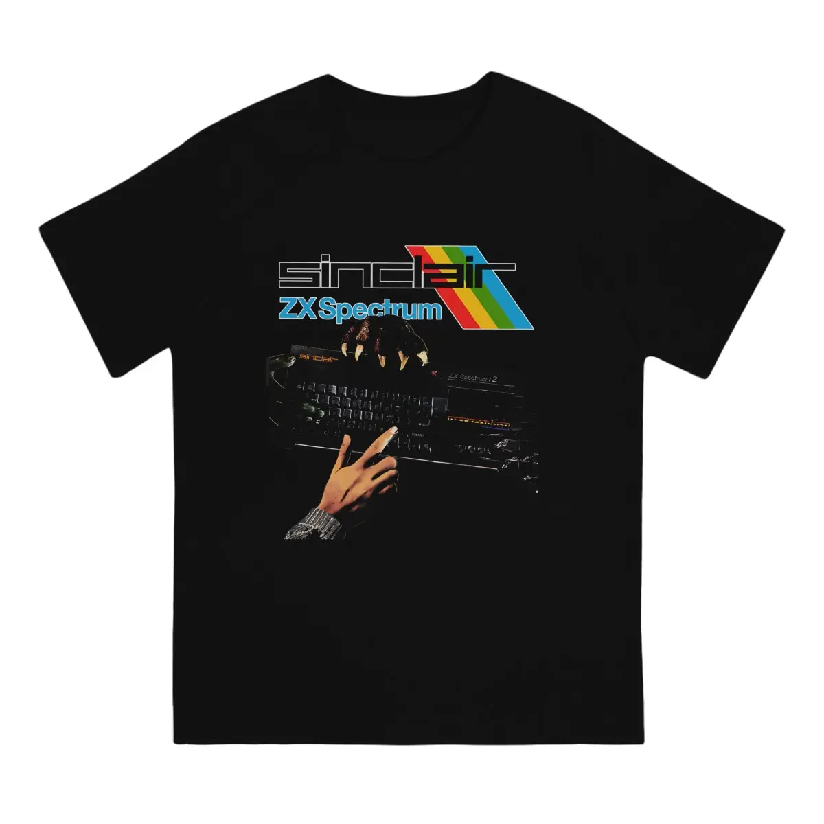 Men T-Shirts Retro Computer Novelty Cotton Tees Short Sleeve Spectrum zx T Shirt Round Neck Clothes Printed