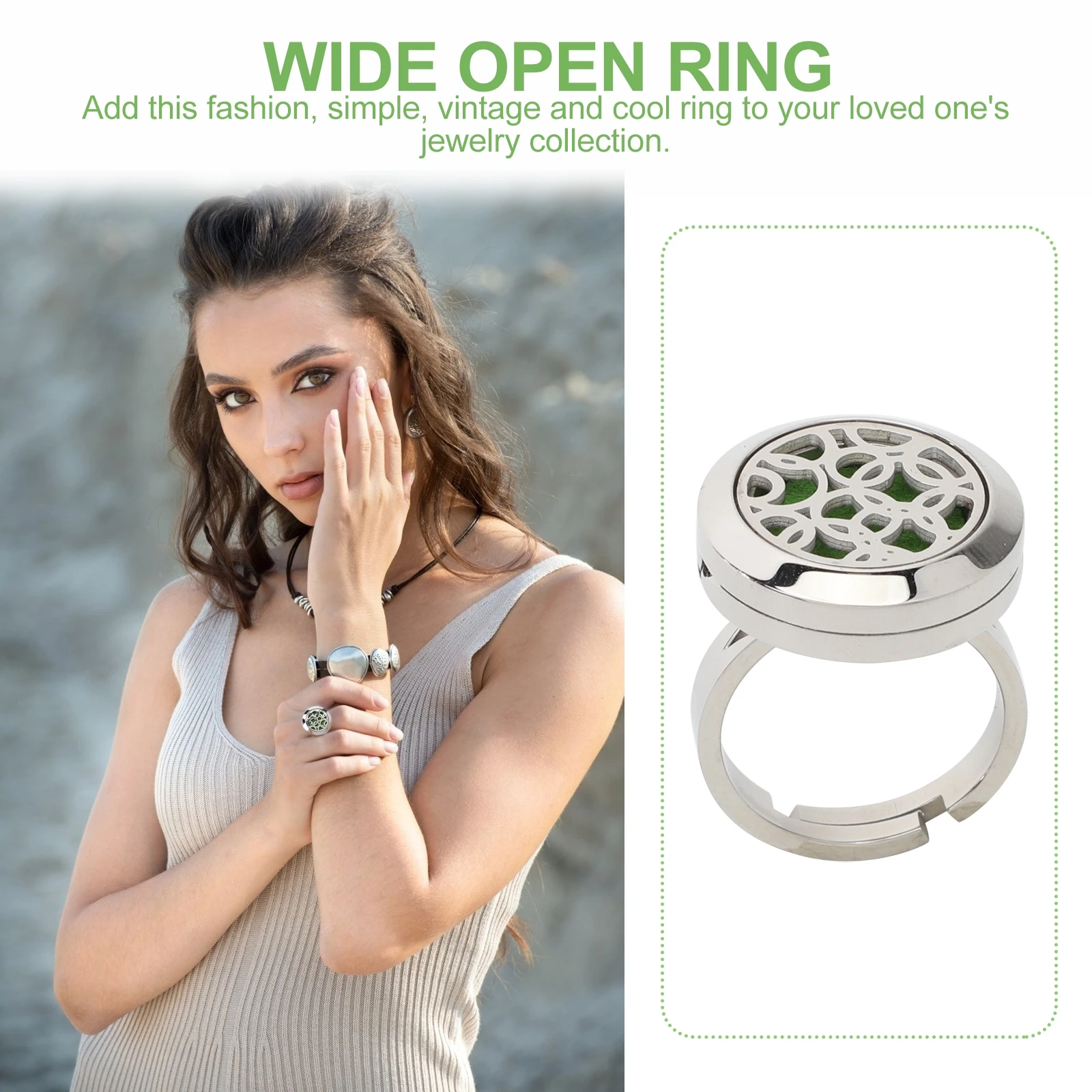 

Hollow Ring Diffuser Essential Oil Diffusers for Oils Small Jewelry Women Rings