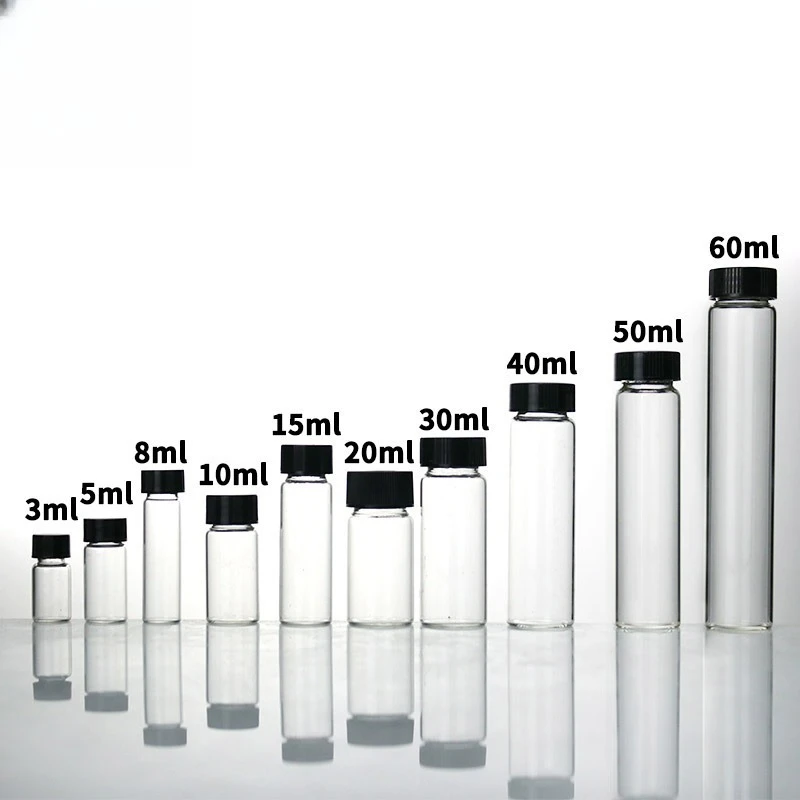 Lab Glass Serum Bottle with Scale - 5-250ml Reagent/Sample Storage Bottle, Durable Laboratory Glassware