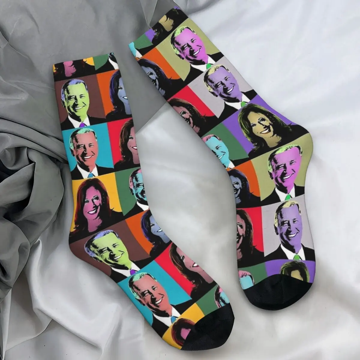 Biden Harris Pop Art Socks Winter Stockings Retro Men Medium Soft Socks Design Skateboard Anti-Slip Socks