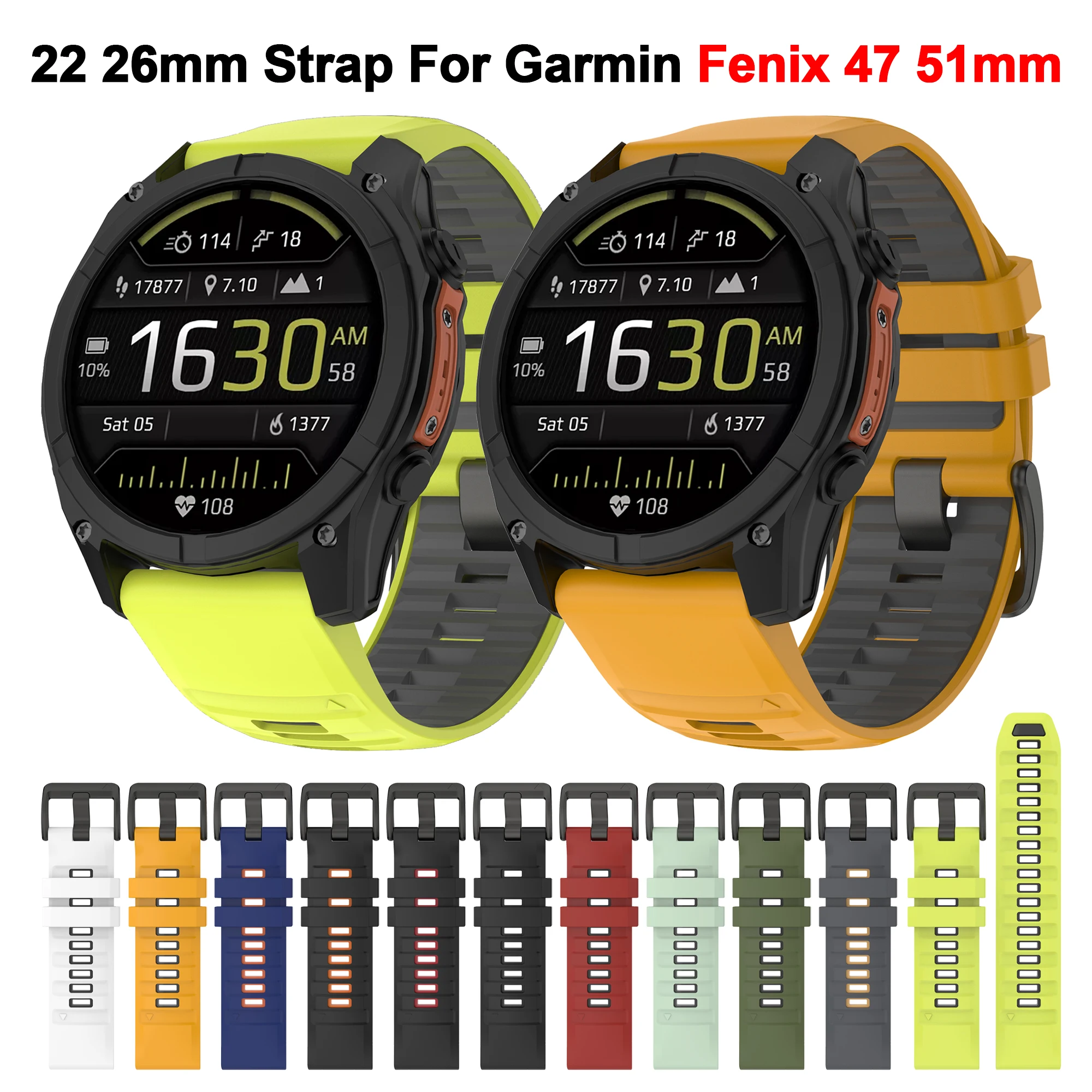 

For Garmin Fenix 8 47mm 51mm watch QuickFit 22 26mm Strap For Fenix 6X Pro 6 7 7X 5X Plus Epix Gen2 Pro Quatix 8 Enduro 3 Correa