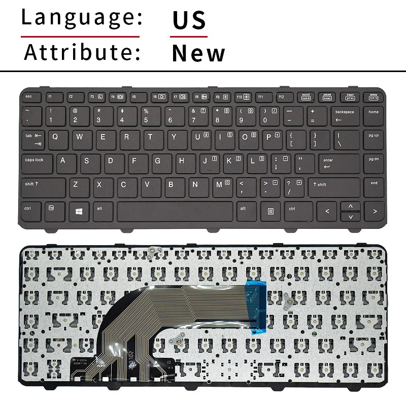 "US/RU Russian Spanish Laptop keyboard FOR HP ProBook 640 440 445 G1 G2 640 645 430 G2 Replace Notebook Keyboard "