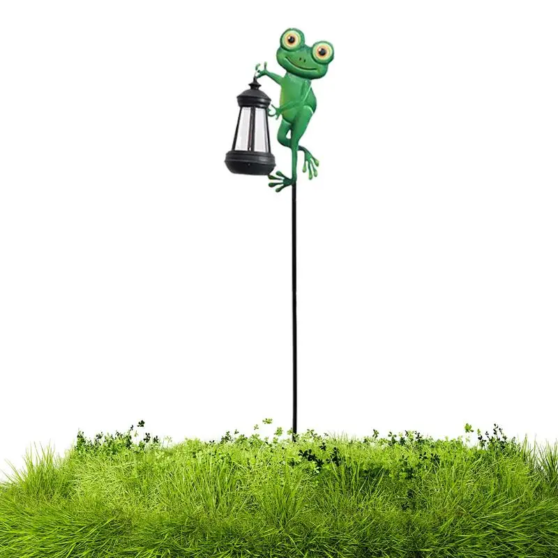 

Solar Frog Garden Decor Waterproof Solar Frog Outdoor Figurine For Path Lamps Ground Waterscape Lawn Easter Pathway Yard Family