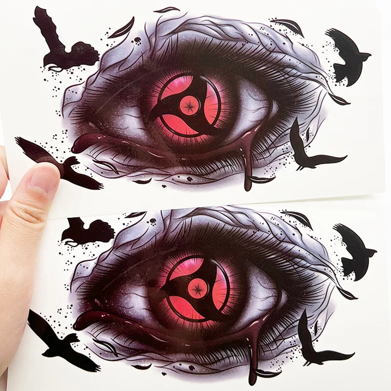 NARUTO Tattoo Stickers Anime Cartoon Kaleidoscope Writer's Eye Decals Men Women Long-lasting Decorative Accessorie Birthday Gift