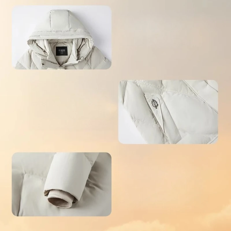 Chericom 여성용 다운 재킷 2025 겨울 새 컬렉션 솔리드 따뜻한 후드 다운 코트 통근 캐주얼 긴 소매 코트 Y309305Y