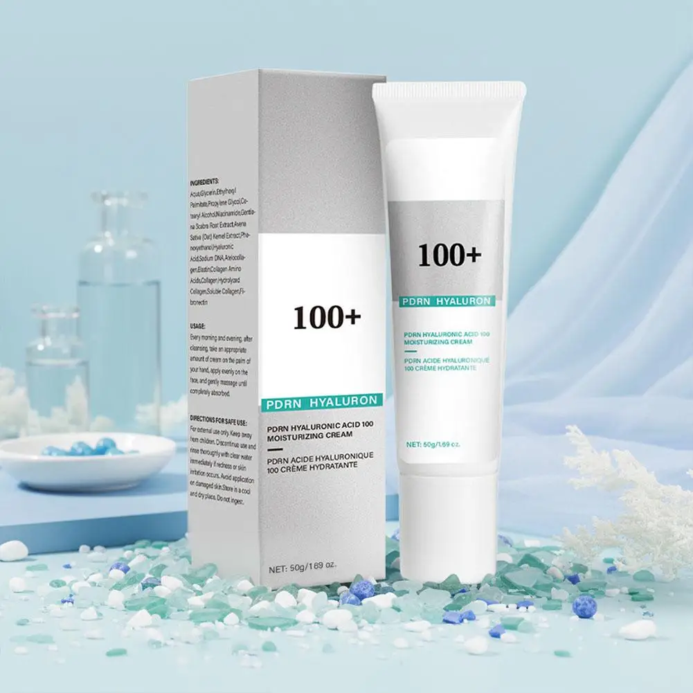 PDRN Hyaluronic Acid 100 Moisturizing Cream Barrier Repair Moisturizer Deep Hydration Soothing Facial Cream Korean Skincare