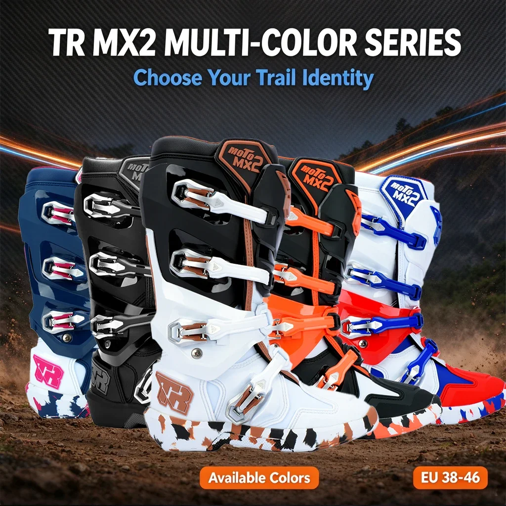 TR MX2 Adult Men Movable Shaft Motocross Boots Anti-fall Wear Resistant Off-road Motorcycle ADV Rally Riding Boots