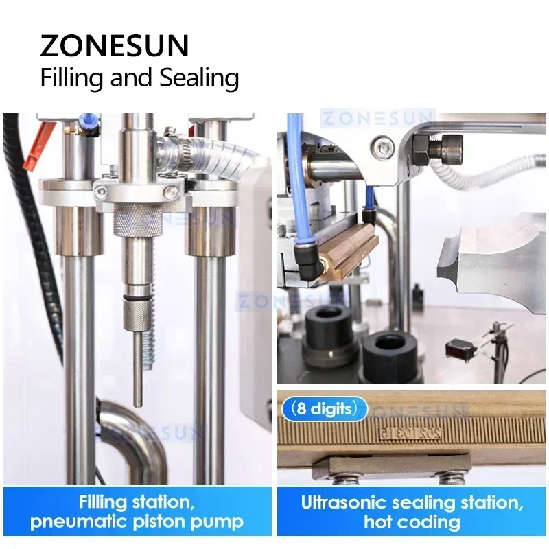 ZONESUN ZS-FS009U 2 in 1 Automatic Soft Tube Filling And Ultrasonic Sealing Welding Machine Toothpaste HandCream Body Lotion