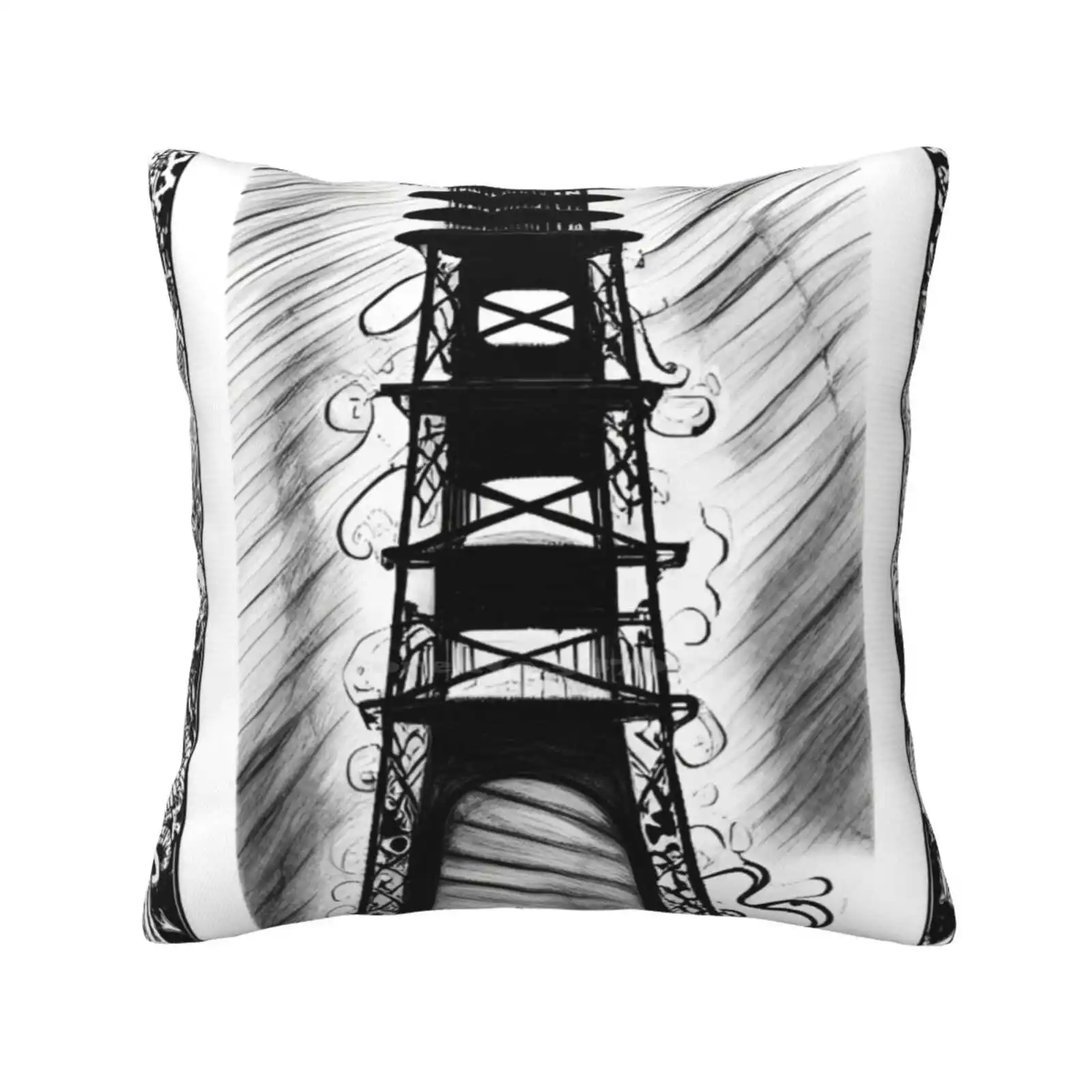 Junkmares Tarot Collection-The Tower Fashion Sofa Throw Pillow Cover Pillowcase Horror Scary Manga Tarot Gothic Aesthetic Indie