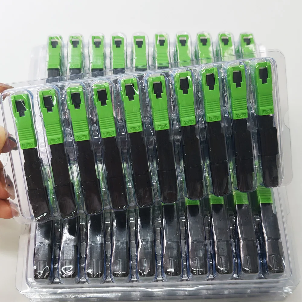 SC APC Fast Connector Embedded Connector FTTH Tool Cold Fiber Fast Connector SC Fiber Optic Connector 50PCS/100PCS