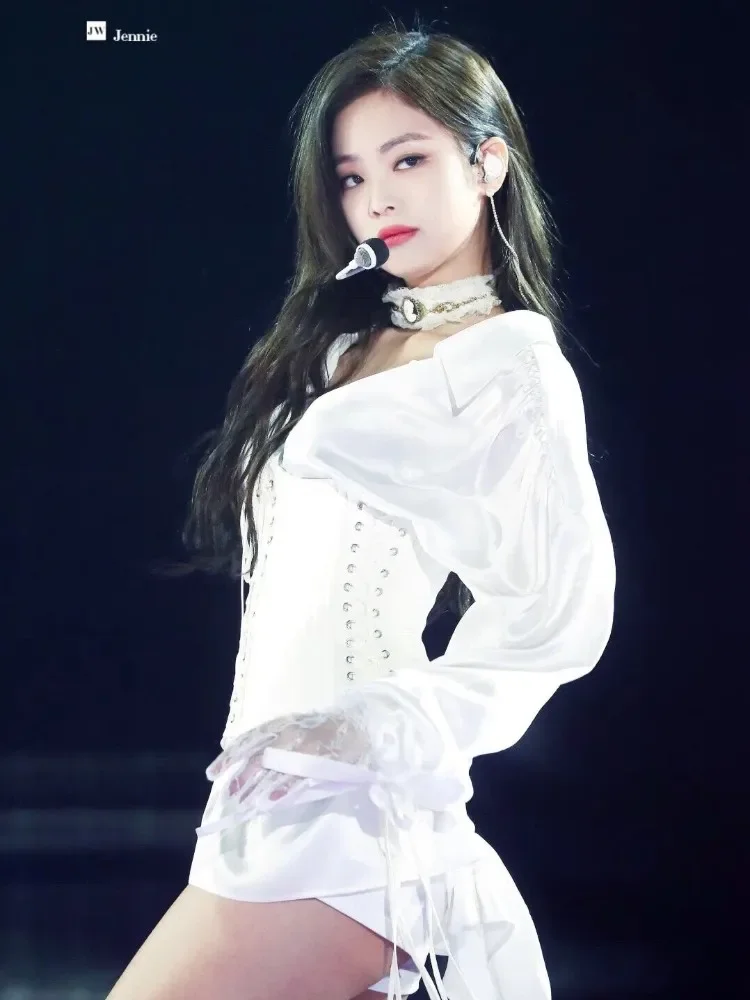 Jennie Idols-traje de bailarina k-pop para mujer, trajes de concierto sexys, Ropa de baile callejero de Hip-Hop, disfraz de actuación coreana, ropa de diseñador