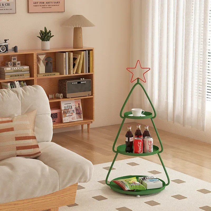 DSA Christmas tree side shelf shelf for home, balcony, indoor living room, multi-layer flower rack, decorative storage iron rack