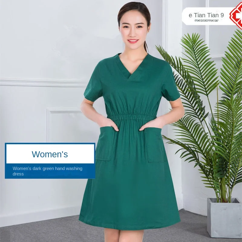 Operating Room Medical Uniforms Women Dress Clothes Sleeve V-Neck Workers T-Shirt Tops Summer Uniformes Medical Accessories