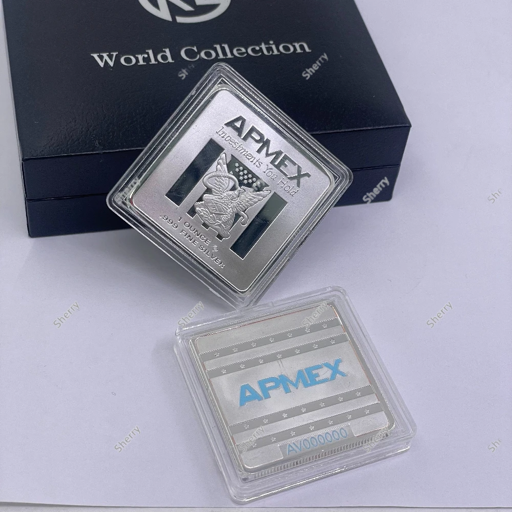 APMEX 1 Ounce Silver Bullion Square Silver Plated Bars Home Decorations For Gifts