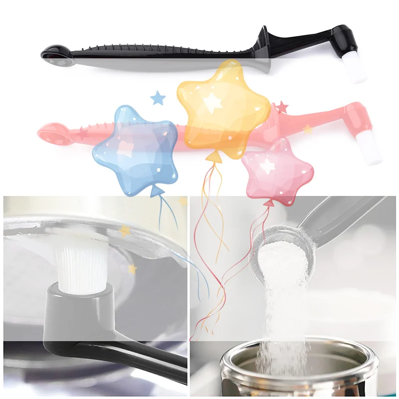 1PC Coffee Brush Espresso Coffee Machine Cleaning Brush Long Handle Integrated Two-In-One With Spoon Cleaning Nylon Brush