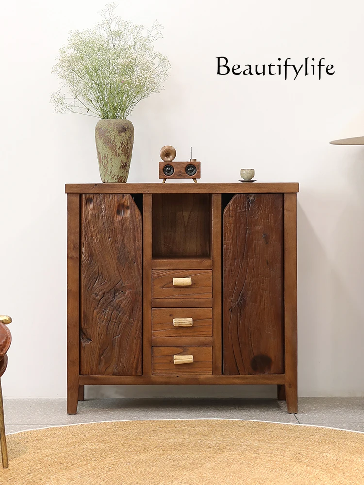 

Nordic Style Solid Wood Zen Household Minimalist Entrance Cabinet