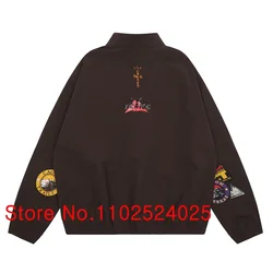 High Quality Cactus Jack Nylon Jackets Fashion Half Zip Tops Embroidered Armband Letter Logo CACTUS JACK Pullovers Tops