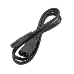 IEC320 C7 to C8 extension cords,C8-C7 IEC Jumper cable,IEC male to female 2PIN power line,0.3~5m, H03VVH2-F 2x0.75mm