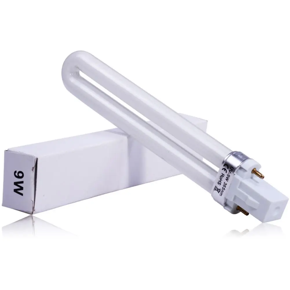 N88R New Professional Electronic 2pcs 365nm 9W Nail Dryer UV Lamp Light Bulb Tube Replacement Art Nail Polish Manicure