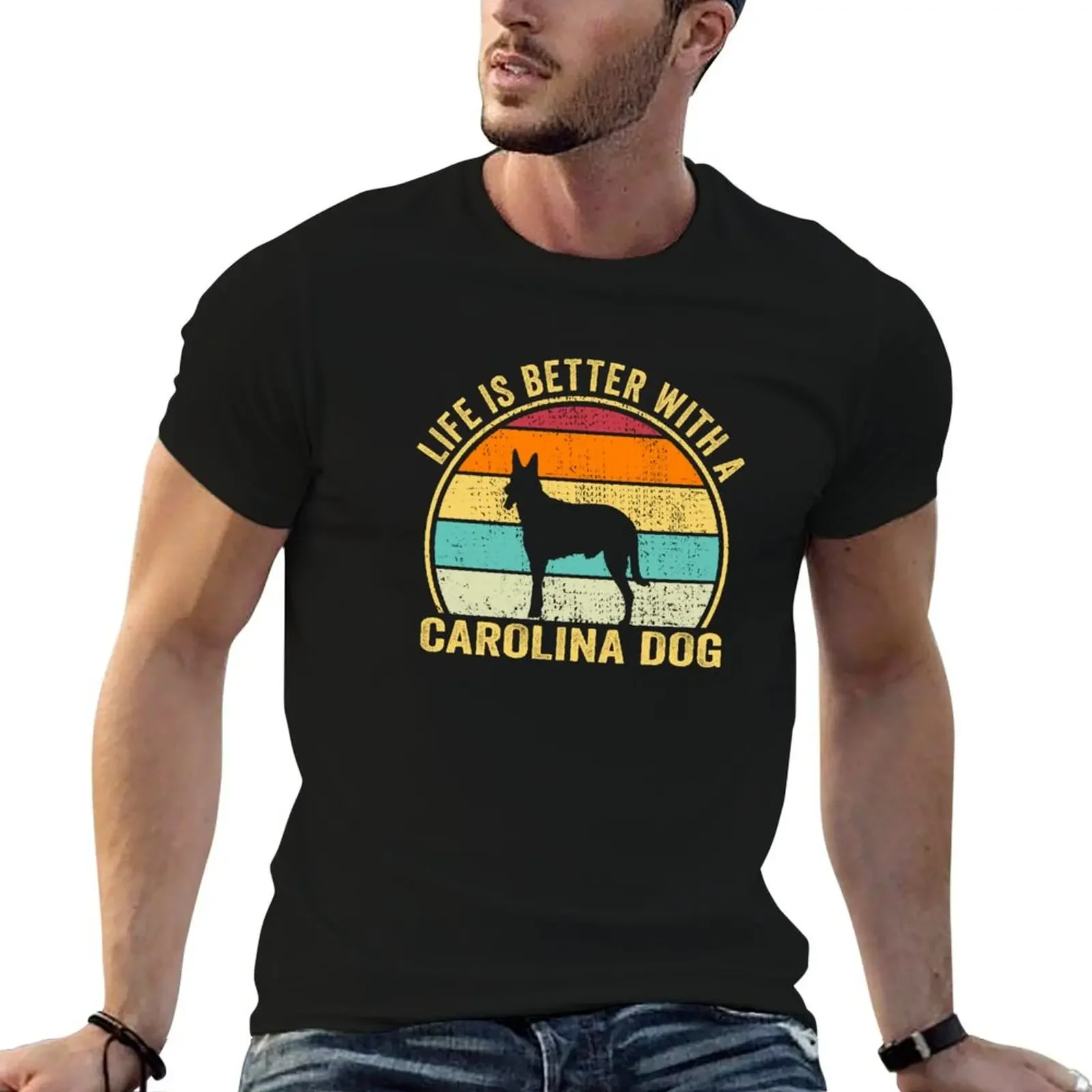 Life is Better with a Carolina dog Shirt, Cool Carolina dog Dad Mom Dog Father, Carolina owner Christmas birthday gift T-Shirt