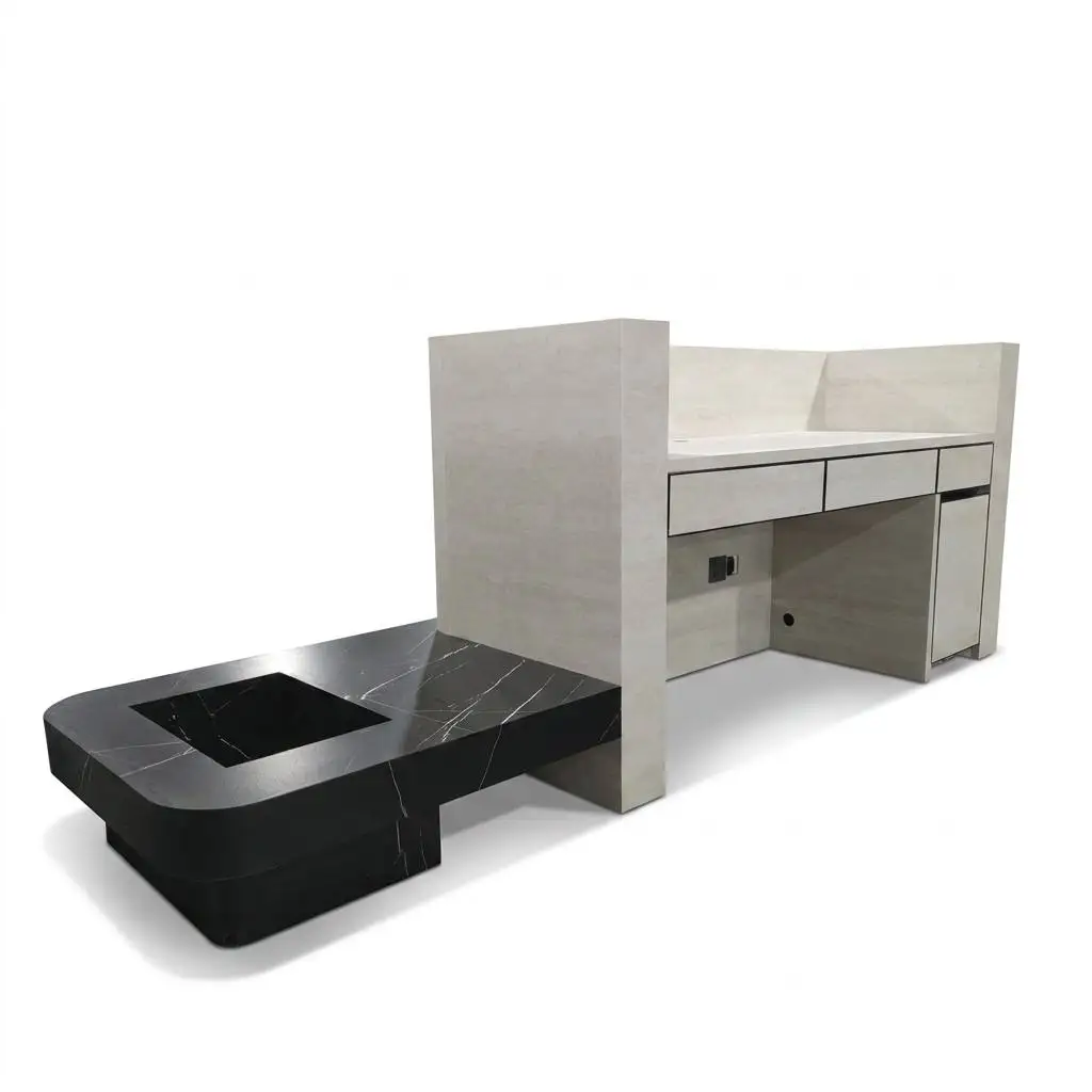 Luxury Custom Reception Counter With Top & Drawers For Hotel Lobby, Spa, Club & Commercial Use, Customized Design