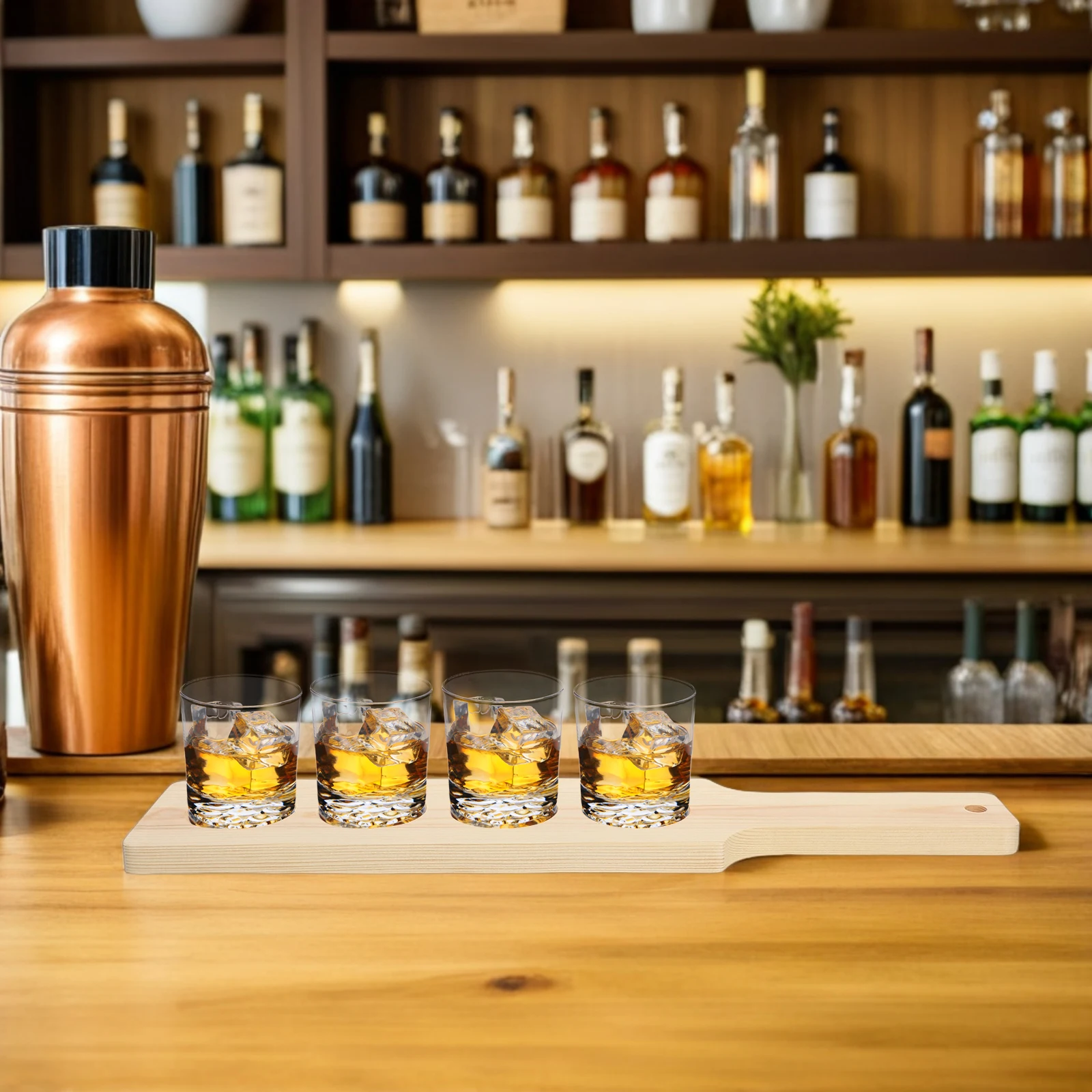 

4 Holes Wood Cup Holder Rack For Shot Glasses Wine Coffee Mugs Rustic Beverage Storage Stand Kitchen Bar Accessories Drinkware