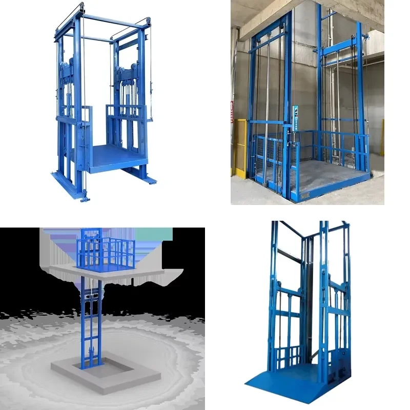 for High Efficiency Vertical Electric Cargo Lift Custom 500kg 800kg 1000kg Hydraulic Basement Freight Elevator Factory Supply