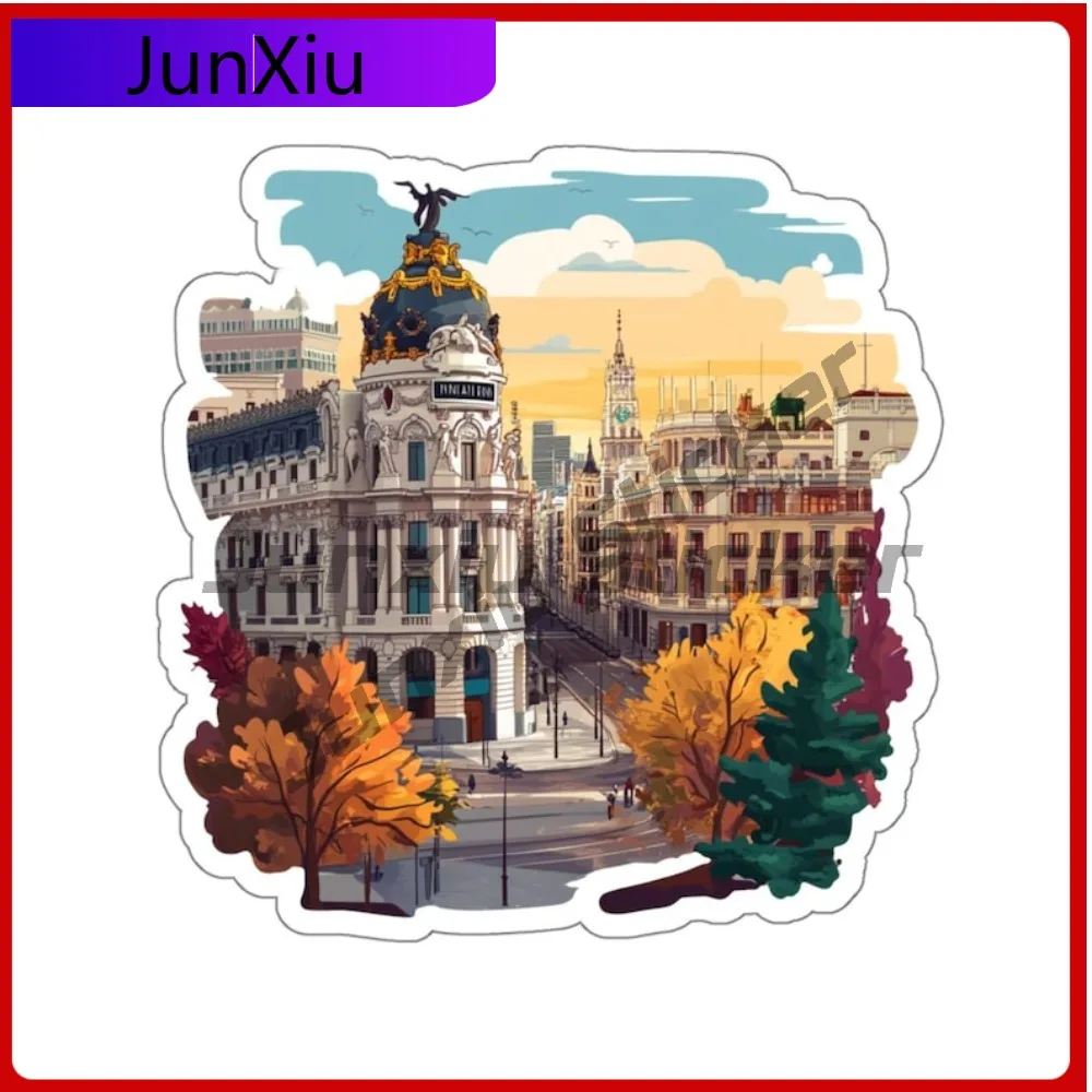 

Madrid Spain Stickers Spanish Souvenir Europe Adventure Labels Decals Luggage Bumper Truck Electric Scooter Yacht Suv Camper