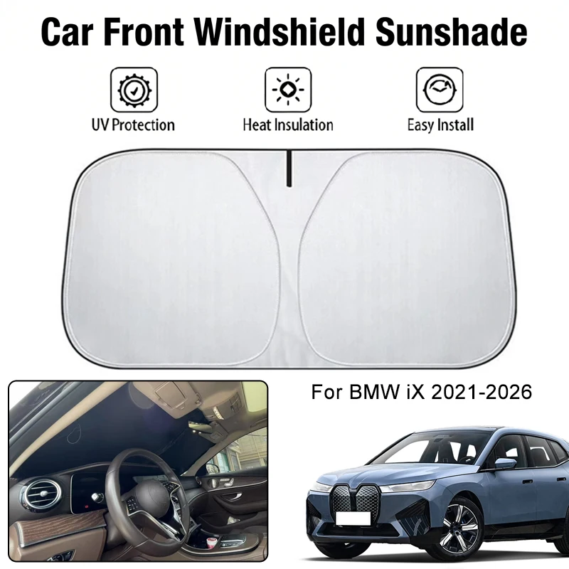 

Car Front Windshield Sunshade Cover For BMW iX 2021-2026 UV Block Heat Insulation Auto Interior Sun Protection Accessories