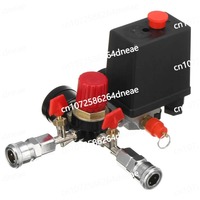 Valve Manifold Regulator with Quick Connector Gauges 95-125 PSI 240V 120PSI Air Compressor Pump Pressure Switch Control