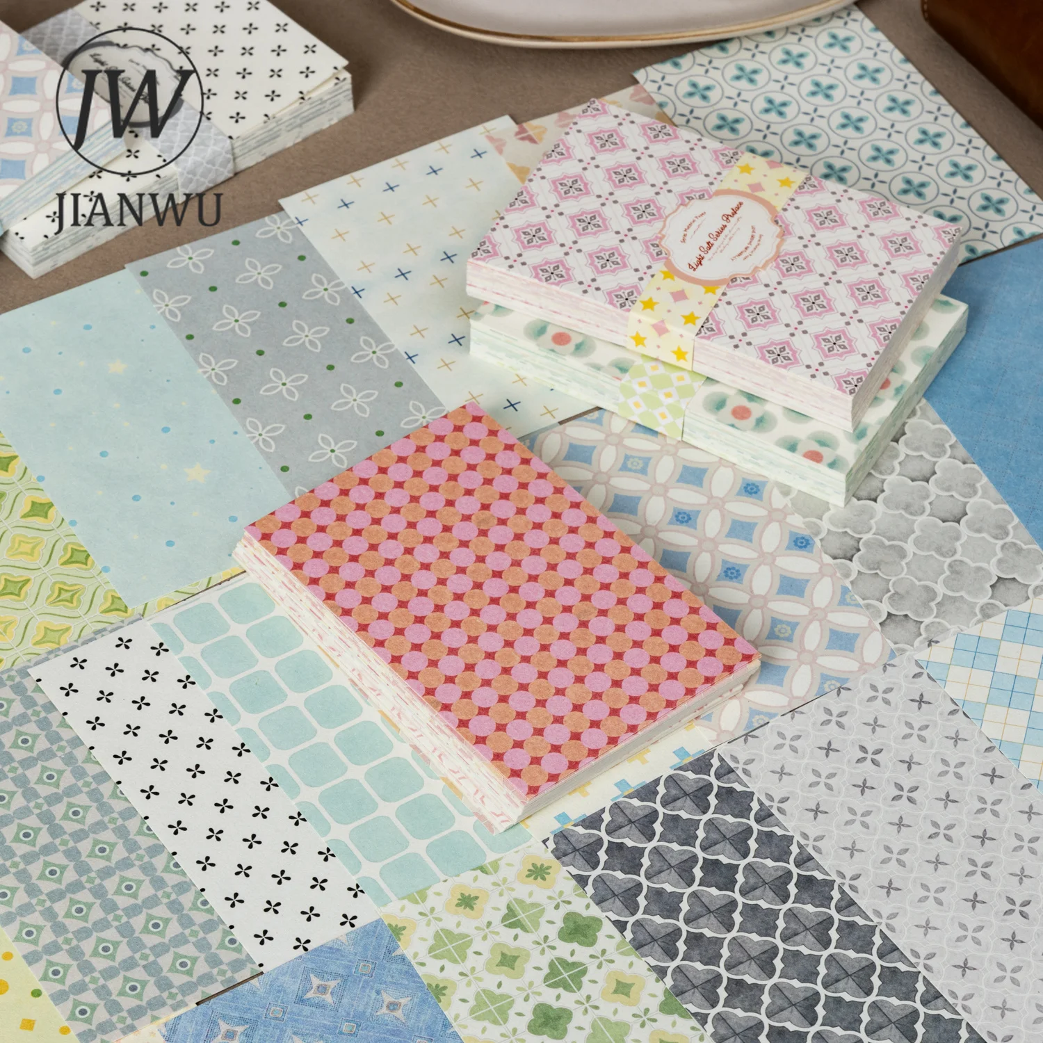 JIANWU Light Salt Series Vintage Pattern Landscape Collage Scrapbooking Material Paper Creative DIY Junk Journal Stationery