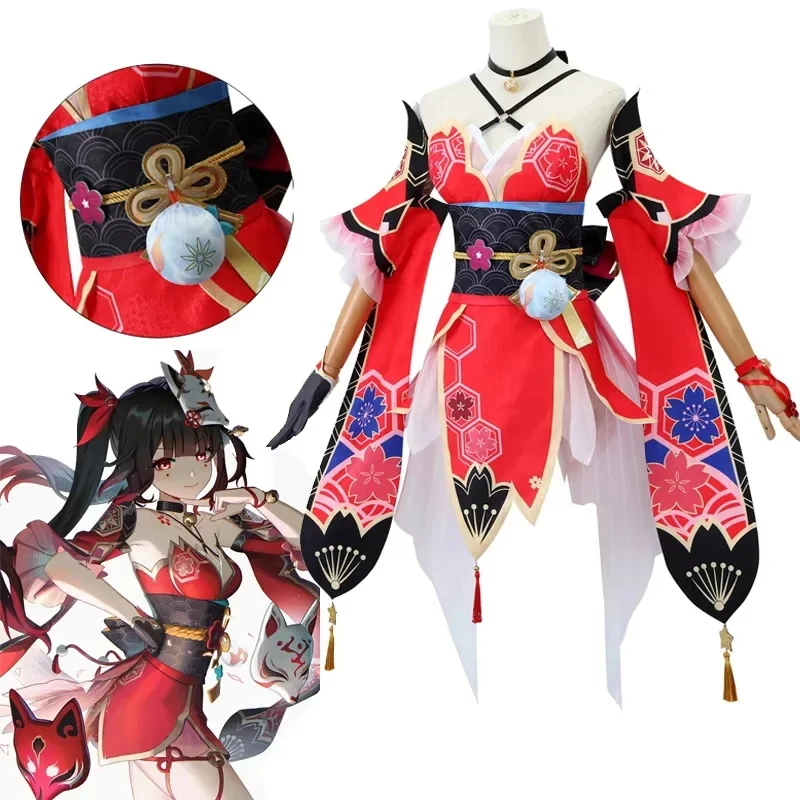 

Rail Sparkle Cosplay Costume Full Set Mask Wig Women Role Play Outfit Halloween Carnival Dress for Honkai Star gf;.9
