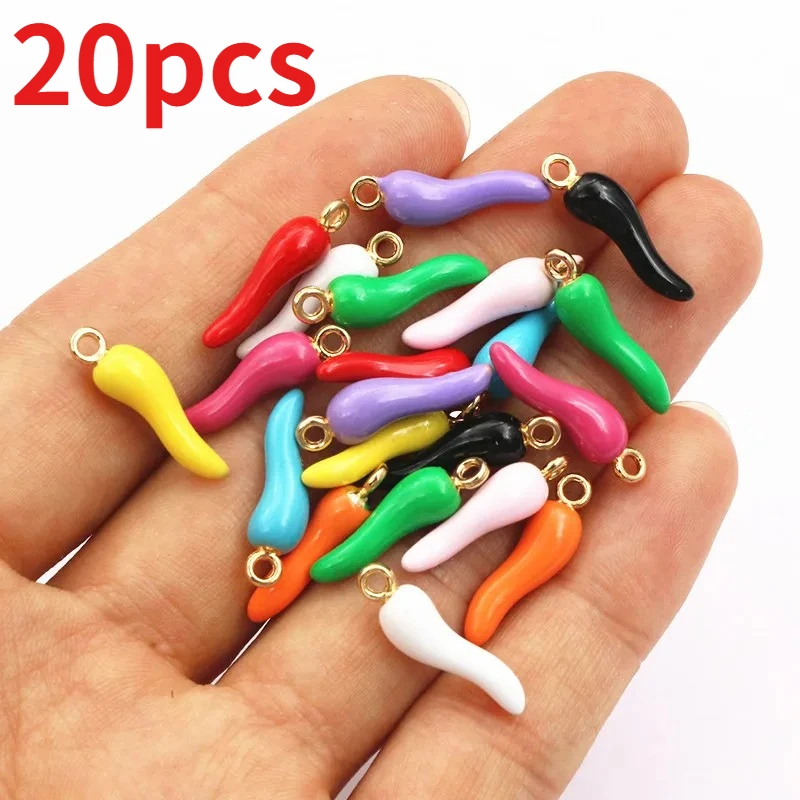 

20pcs Alloy Red Pepper Charms for DIY Jewelry Making Women Retro Necklace Accessories Bracelet Findings Supplies Crafts