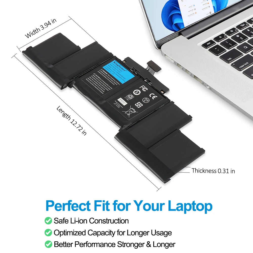 KingSener A1618 11,36V 99,5Wh Akku für Apple MacBook Pro 15" Retina A1398 Baujahr 2015 020-00079 MJLQ2LL/A MJLT2LL/A mit Werkzeugen – Detail 4