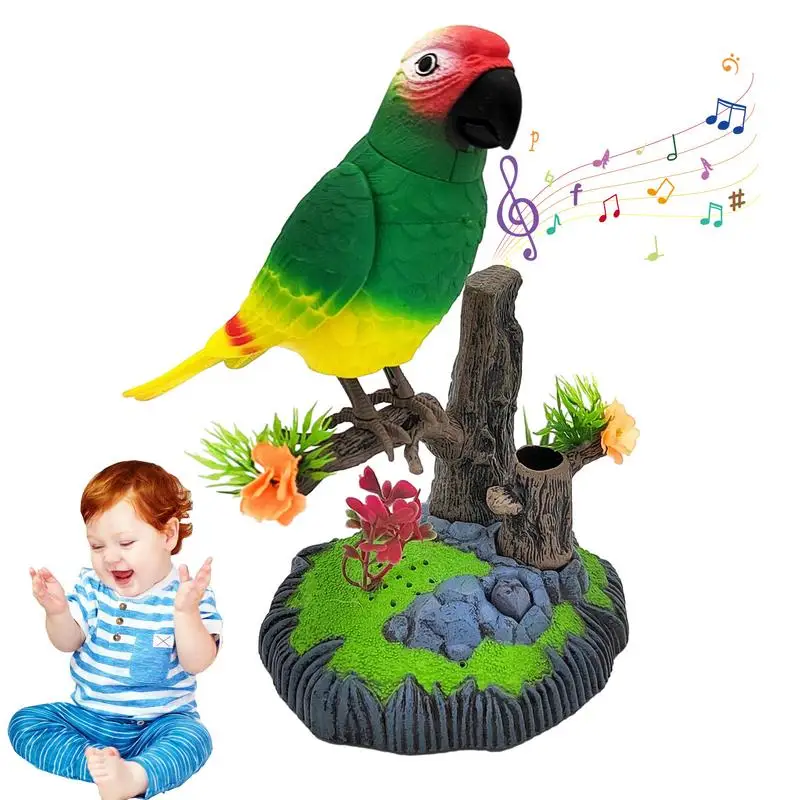 Electronic Parrot Sensor Realistic Toy For Boys Girls Kid Adults For Home Kids Electronic Talking Bird Simulated Chirping Bird