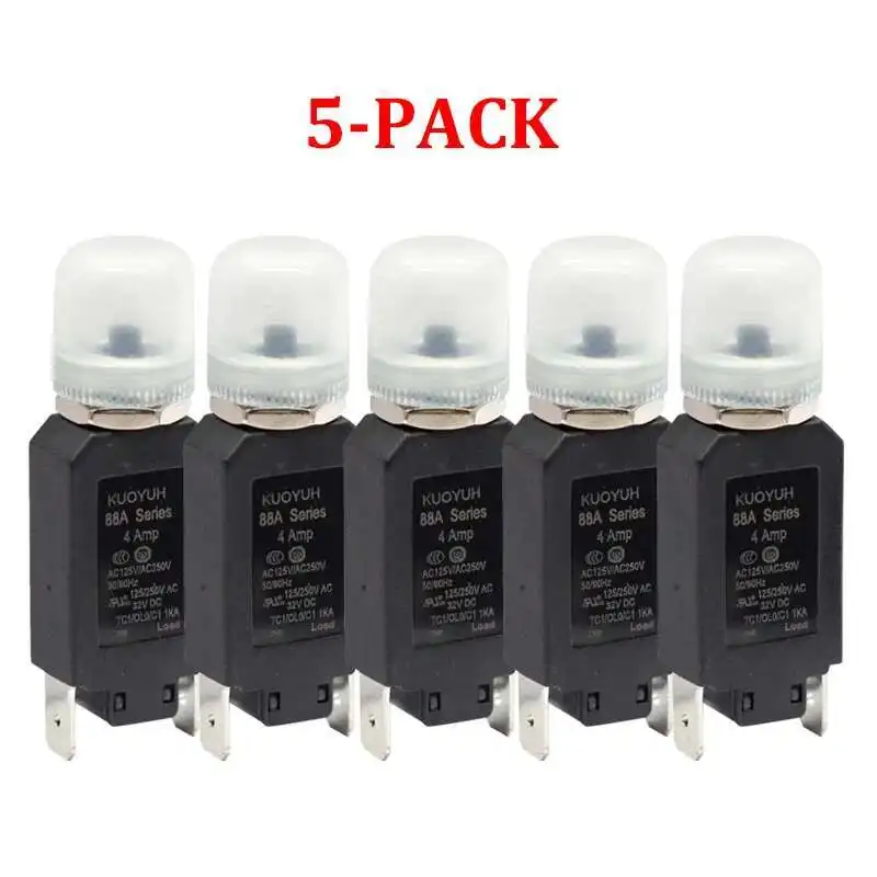 

5PCS KUOYUH 88A 3A 4A 5A 6A7A8A10A12A14A15A16A Protector Circuit Breaker Button Mount 32V DC Overload Switch