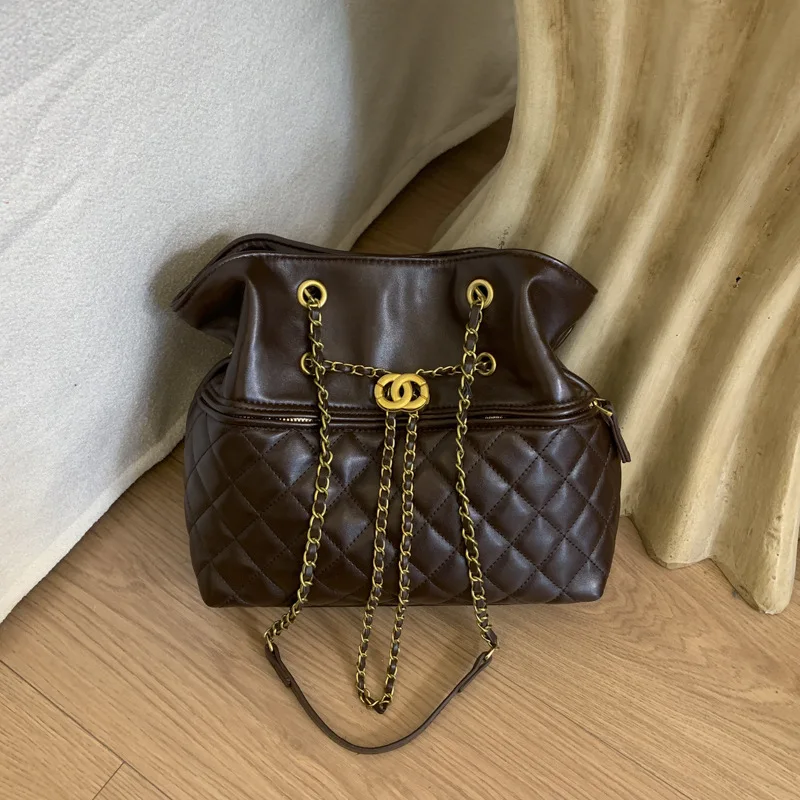 

2025 Women's Chain Underarm Bag, Vegan Leather Multi-way Shoulder Purse, Retro Quilted Handbag for Daily Casual & Night Out