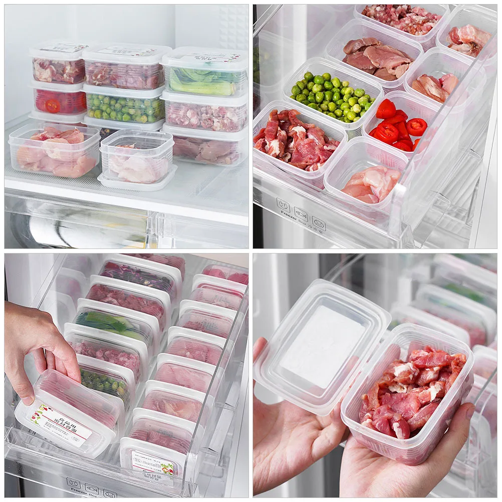 

8Pcs Refrigerator Food Container Sealed for Freshness Clear Plastic Storage Boxes for Fridge Freezer Pantry Storage Container