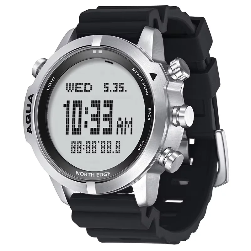 NORTH EDGE AQUA Men Digital Dive Computer Watch Scuba Diving NDL No Deco Time 50M Waterproof Altimeter Barometer Compass