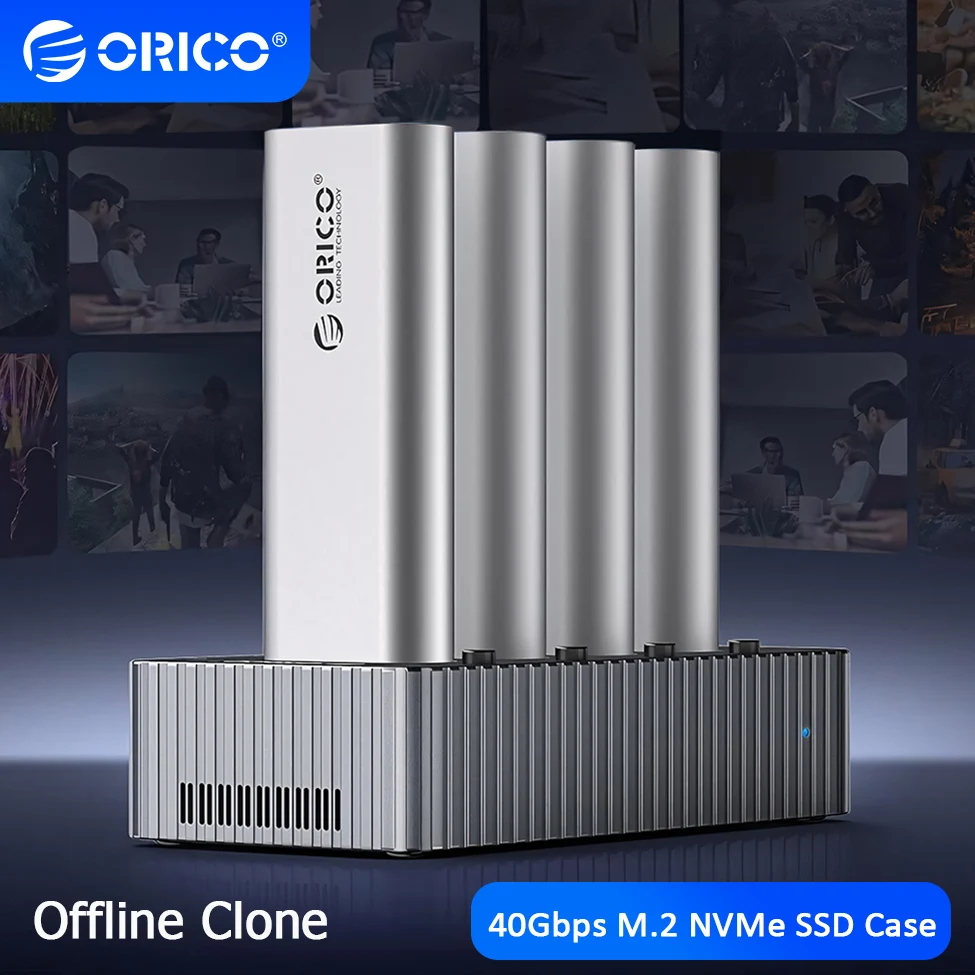 ORICO 40Gbps M.2 NVMe محطة إرساء القرص الصلب غير متصل استنساخ محول USB4 M2 SSD الضميمة نوع C 2/4 خليج الناسخ الألومنيوم